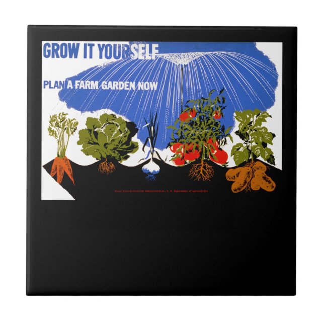 Grow It Yourself ~ Plant a Farm Garden Now Ceramic Tile (Front)