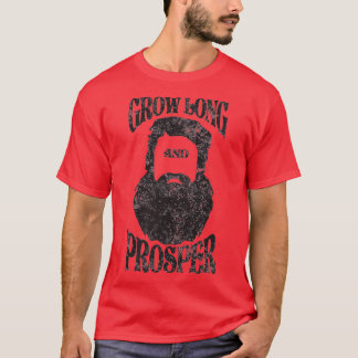 Grow Long Beard and Prosper Vintage Beard Lovers D T-Shirt