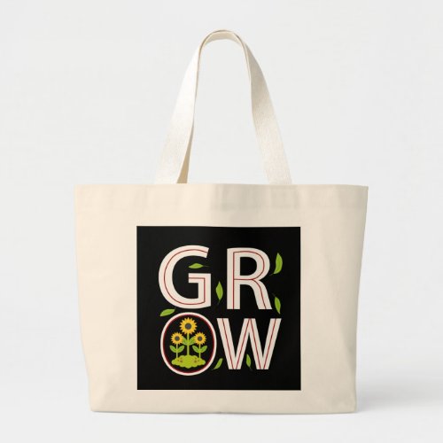 grow more trees  large tote bag