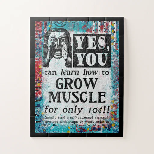 Grow Muscle - Funny Vintage Ad Jigsaw Puzzle