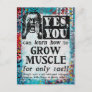 Grow Muscle - Funny Vintage Ad Postcard