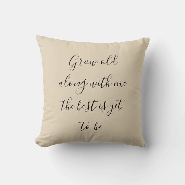 Grow old with me 2-sided couples names throw pillow (Front)
