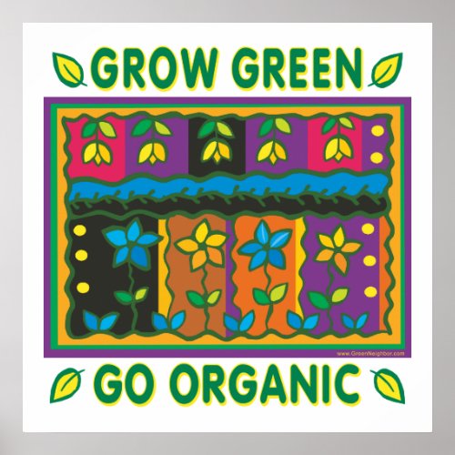 Grow Organic Food Garden Farm Agriculture Eco Poster