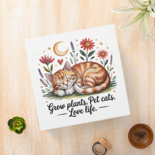 Grow Plants Pet Cats Love Life Cute Gardening 3 Ring Binder