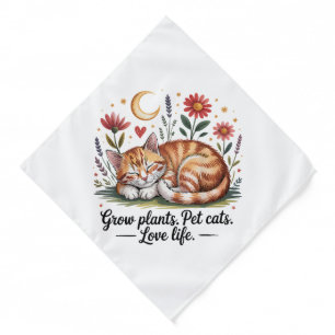 Grow Plants Pet Cats Love Life Cute Gardening Bandana