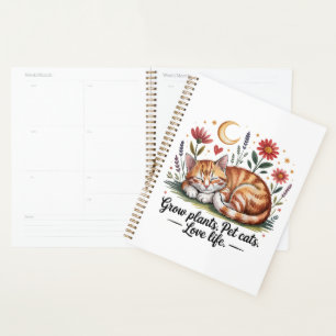 Grow Plants Pet Cats Love Life Cute Gardening Planner