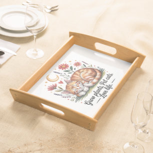 Grow Plants Pet Cats Love Life Cute Gardening Serving Tray