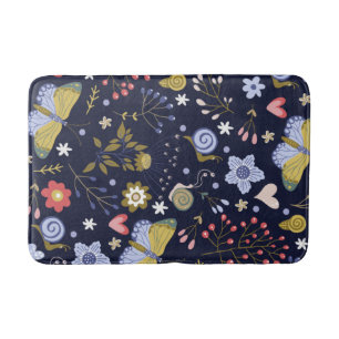 Grow Positive Flowers And Butterfly Colorful Bath Mat