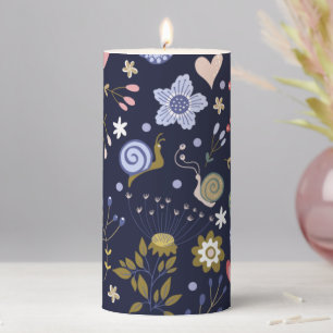 Grow Positive Flowers And Butterfly Colorful Pillar Candle