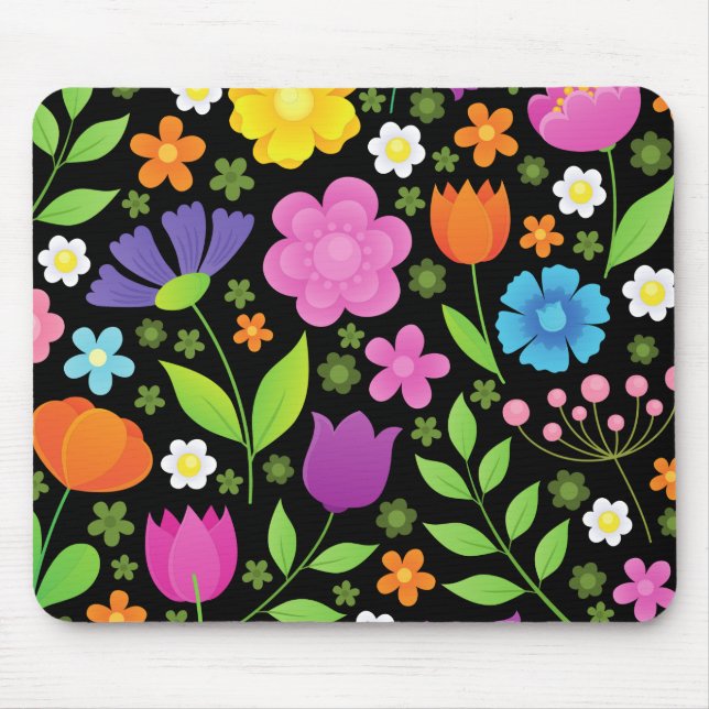 Grow Positive Flowers Colorful   Mouse Pad (Front)