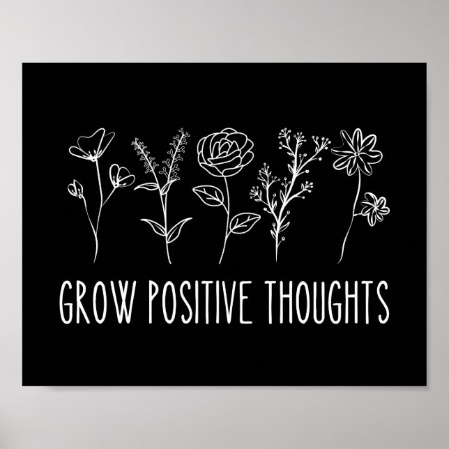 Grow Positive Thoughts Esthetic Poster (Front)