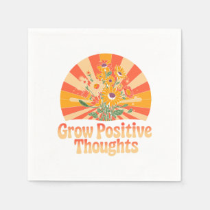 Grow Positive Thoughts – Inspirational Floral (4) Napkins