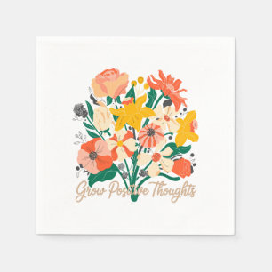 Grow Positive Thoughts – Inspirational Floral (9) Napkins