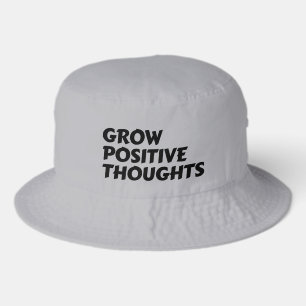 grow positive thoughts inspirational typography bucket hat