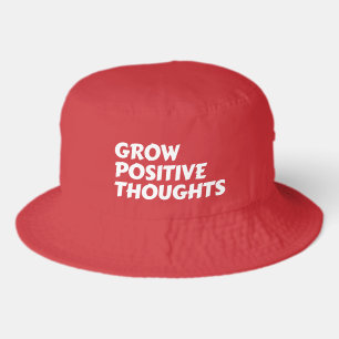 grow positive thoughts inspirational typography bucket hat