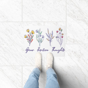 Grow Positive Thoughts Wildflower Floral Plant Doormat
