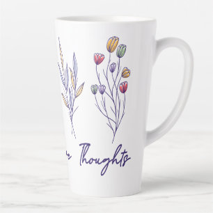 Grow Positive Thoughts Wildflower Floral Plant Latte Mug