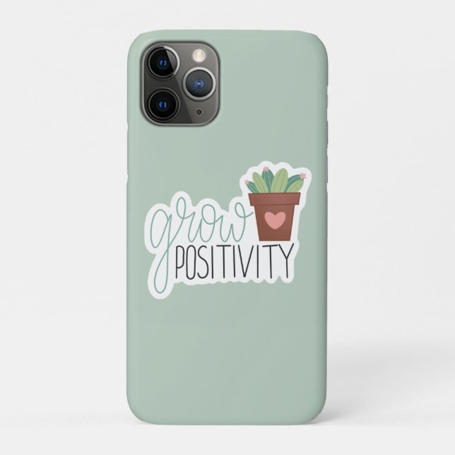 Grow Positivity - Inspirational Calligraphy Design Case-Mate iPhone Case (Back)