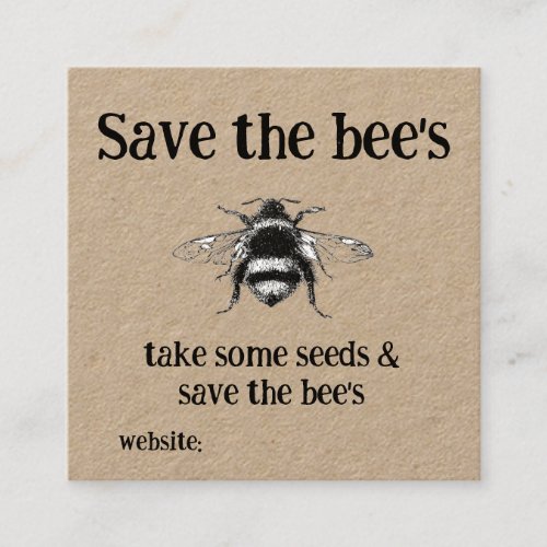 Grow Seeds or Bulbs Card Inset_ Save the bees 