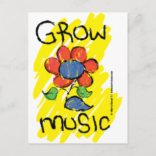Grow Some Music. Cool Musical Flower Design Postcard