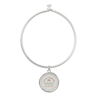 "Grow Stronger" Affirmation Bangle Bracelet