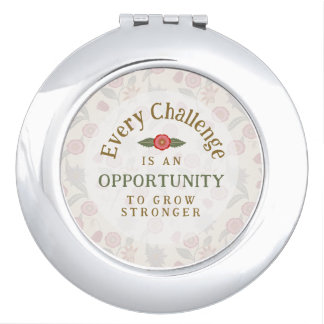 "Grow Stronger" Affirmation Compact Mirror