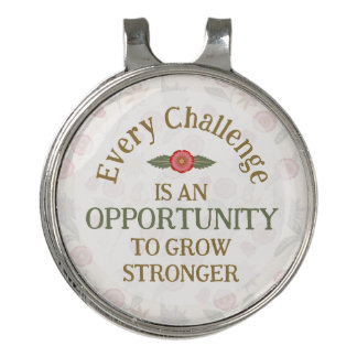 "Grow Stronger" Affirmation Golf Hat Clip