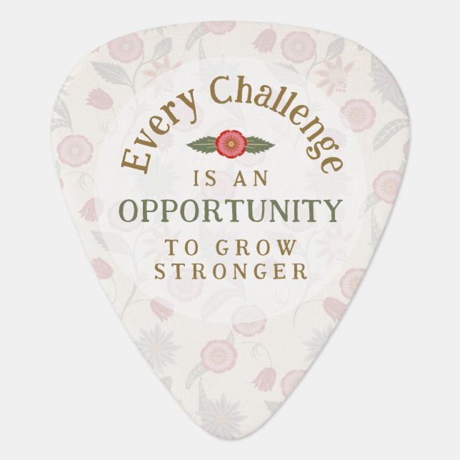 "Grow Stronger" Affirmation Guitar Pick (Front)