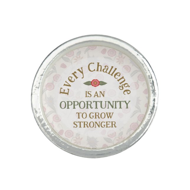 "Grow Stronger" Affirmation Ring (Front)