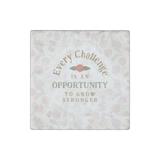 "Grow Stronger" Affirmation Stone Magnet