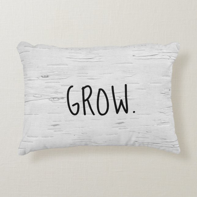 GROW Text On Birch Tree  Accent Pillow (Front)