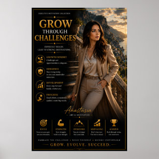 Grow Through Challenges – Motivation Poster