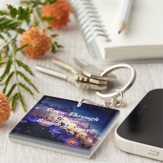 Grow Through Gloom: Aurora Night Sky Keychain