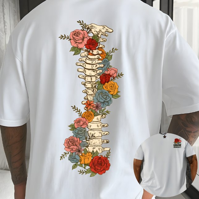 Grow Through It Floral Quote Botanical Inspiration T-Shirt (Creator Uploaded)