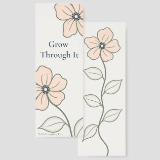 Grow Through It Floral Reading Tracker Bookmark