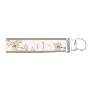Grow Through It Floral Wrist Keychain