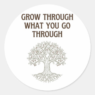 Grow Through Resilience Tree of Life Art Classic Round Sticker