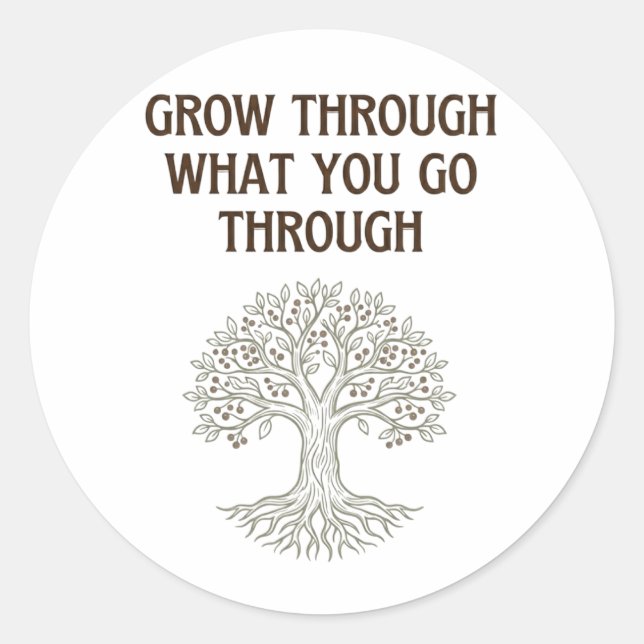 Grow Through Resilience Tree of Life Art Classic Round Sticker (Front)