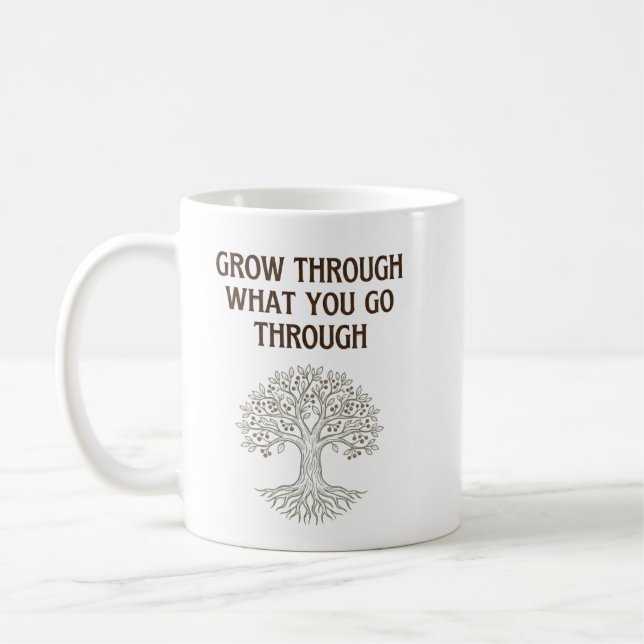 Grow Through Resilience Tree of Life Art Coffee Mug (Left)