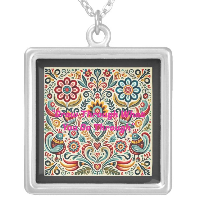 grow through what you go through, folk necklace (Front)
