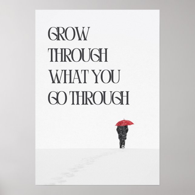 Grow through what you go through. Motivation Poster (Front)