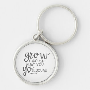 Grow Through What You Go Through, Quote Poster Keychain