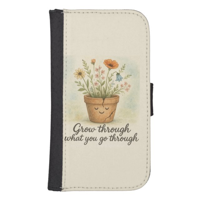 Grow Through What You Go Through Samsung Galaxy Wallet Case (Front)