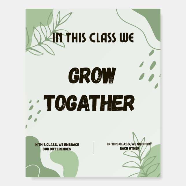 Grow Together Motivational Classroom Poster (Front)