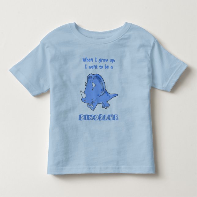 grow up dinosaur blue toddler t-shirt (Front)