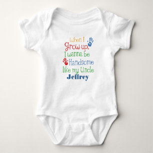 Grow Up Handsome Like My Uncle personalized Baby Bodysuit