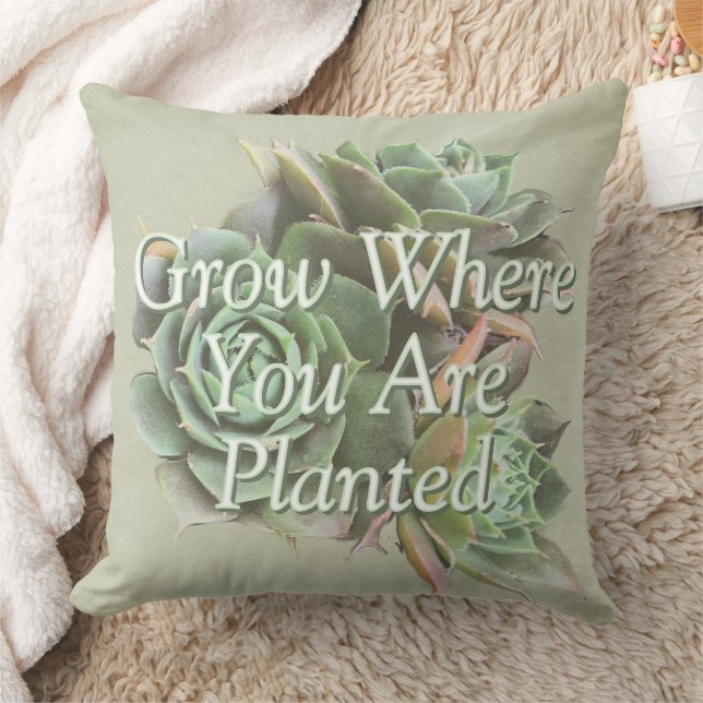 Grow Where you are planted Floral pillow (Blanket)