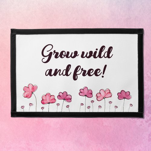 Grow Wild and Free Inspirational Nursery Art Pennant