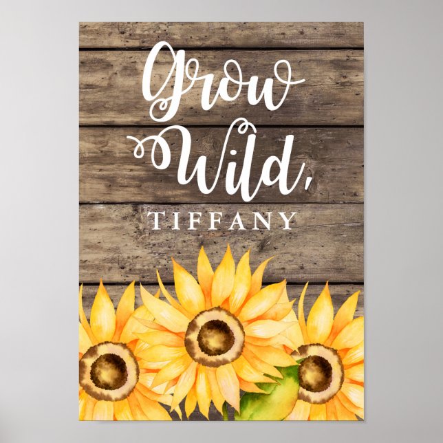 Grow Wild | Sunflower Nursery Art Poster (Front)