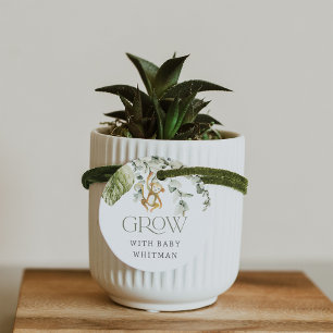 "Grow With Baby" Boho Safari Baby Shower Plant Favor Tags